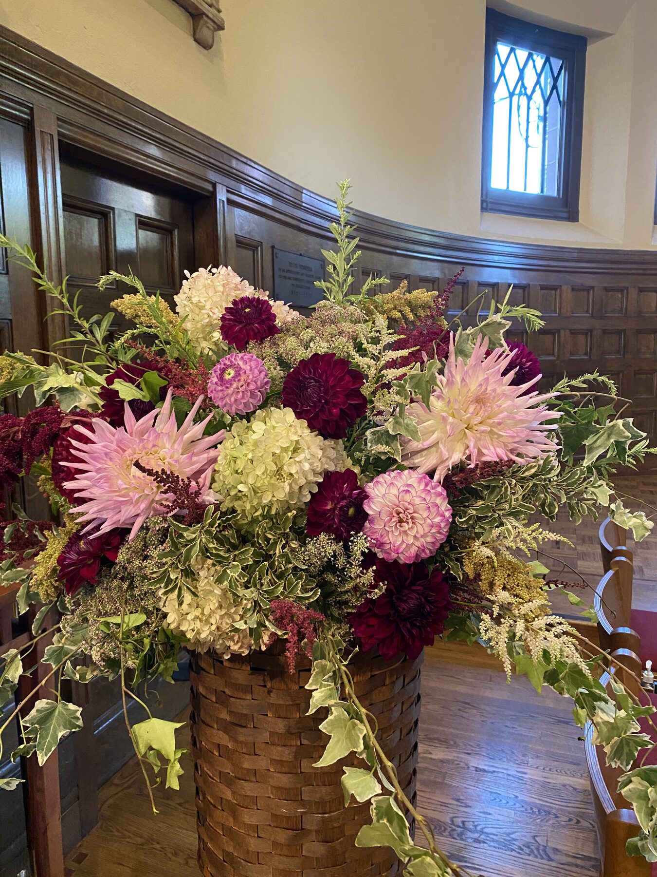 Church floral installation